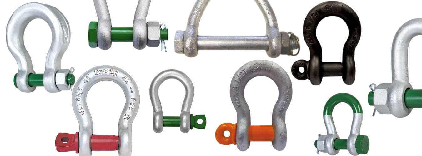 Shackles are used as a connectors for slings, chains, ropes, and wire rope