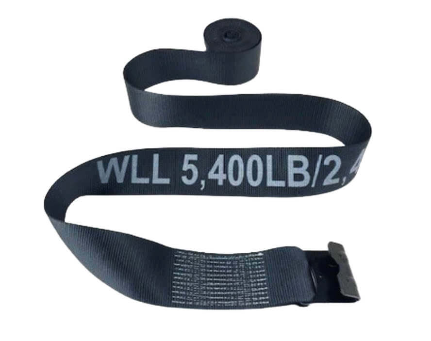 4" x 30' Black Winch Straps with Flat Hook - 10 PACK