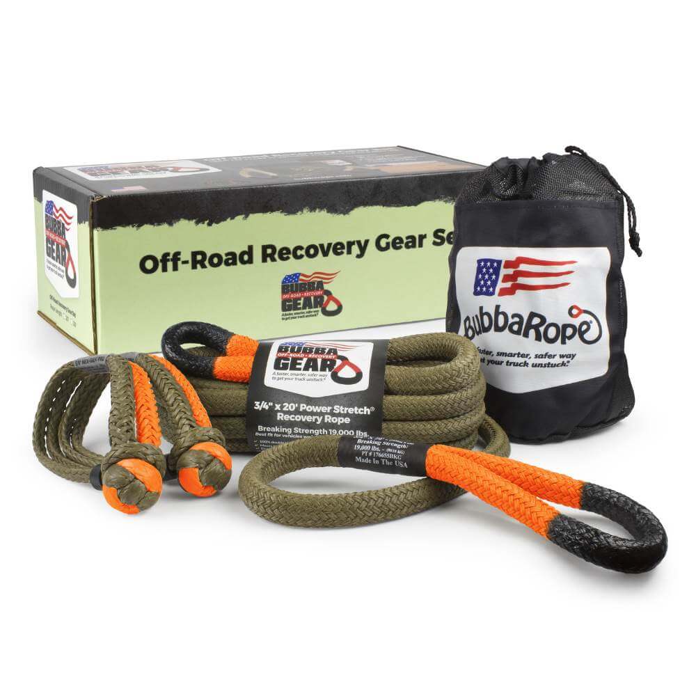 off road recovery gear Bubba Gear #176855DRG Jeep Recovery Gear Set 3/4in x 30ft Gray/Orange