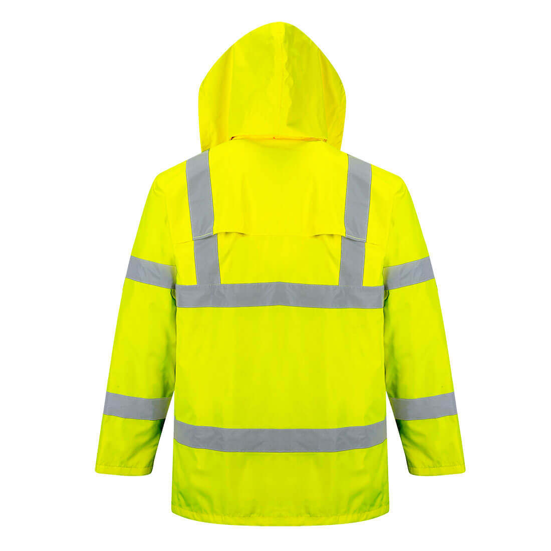 Stay dry and visible with this ANSI Class 3 waterproof and practical Hi-Vis Rain Jacket.  Workwear and hi-Visibility rainwear available at Baremotion