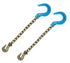 2-Pack: 3/8" x 6' Grade 70 Transport Binder Chains with Grab & GR100 Foundry Hook