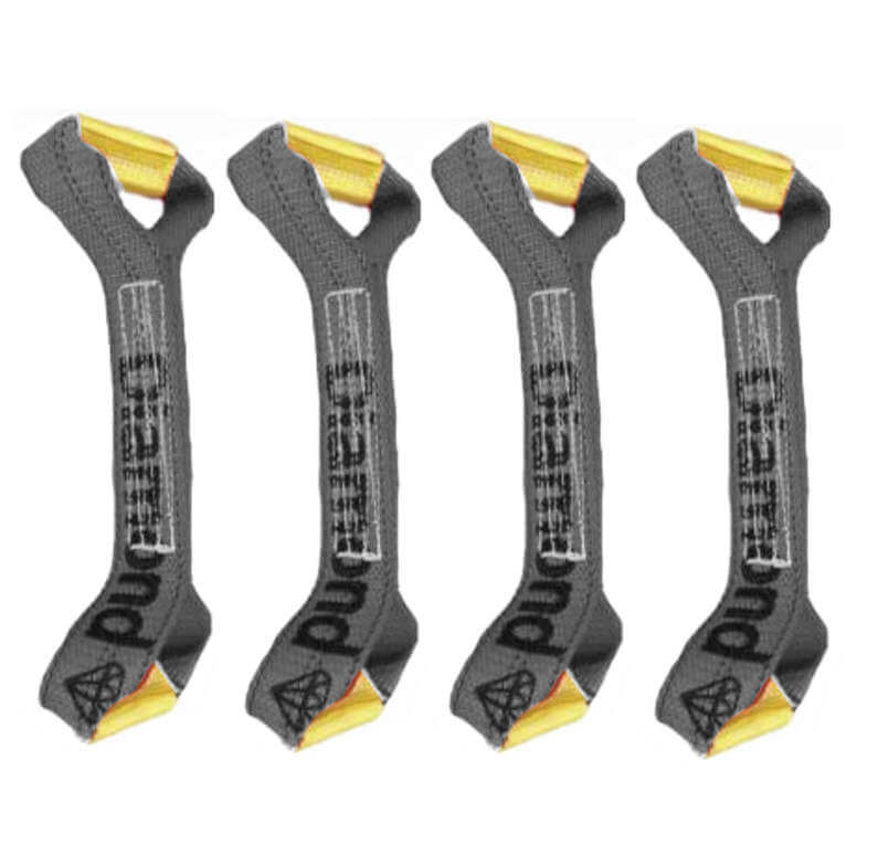 Grey Reinforced loop ends on these short straps make them ideal for the 8-point tie down system used for towing.  4-pack