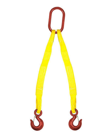 Two Ply Two Leg 2" x 3' Oblong-to-Hook Nylon Bridle Sling | EE2-802 | 1 Two Ply Two Leg 2" x 3' Oblong-to-Hook Nylon Bridle Sling | EE2-802 | 1