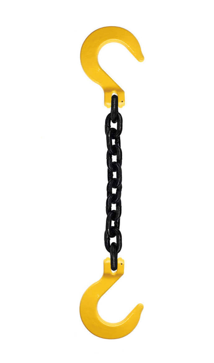 Grade 80 SFF Single Leg Chain Sling - Foundry Hook Both Ends