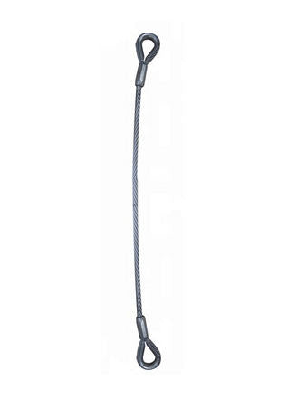 1/4 Single Leg Wire Rope Sling Thimble Eye & Eye - 1300 lbs WLL