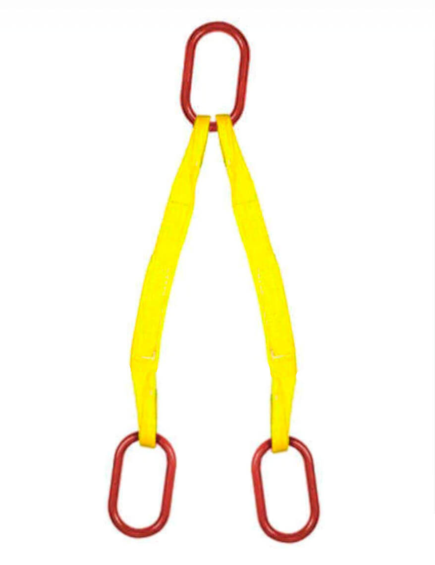 1" Double Leg Polyester Web Bridle Lifting Sling 2-Ply with Master Links