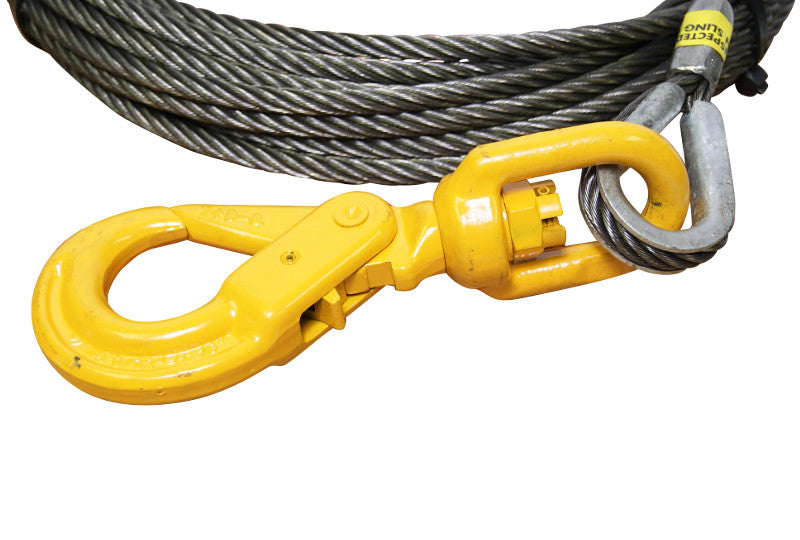 3/8 Fiber Core Winch Cable with Swivel Self Locking Hook All-Grip