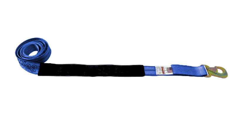 BLUE Dynamic towing straps made with Diamond Weave webbing