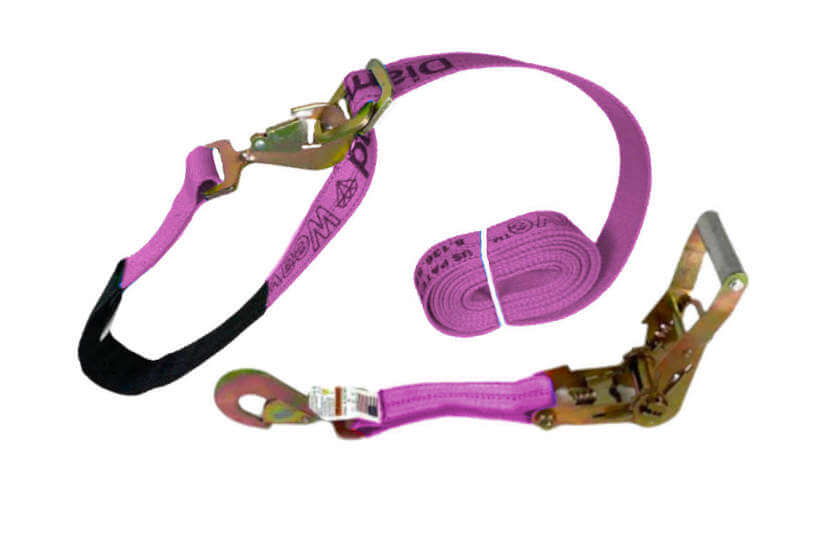 One of the best ways to safely tie-down your car, truck, or SUV during transport. These 2" x 10' axle combo straps also come with a fixed ratchet buckle to tension down the strap.