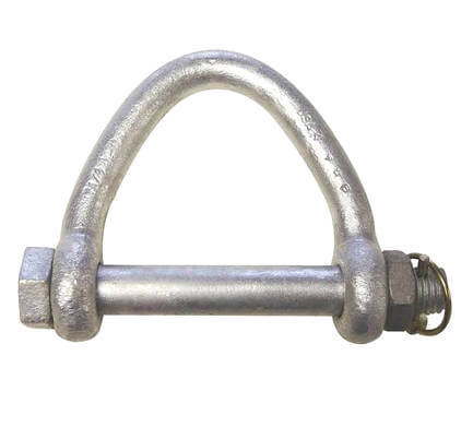 Web Sling Shackles, Hot Dip Galvanized, with Safety Bolt & Nut.