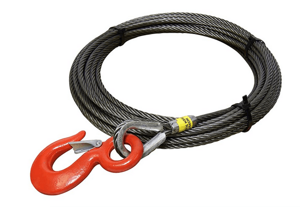 1/2" Steel Core Winch Cables with Eye Hook.