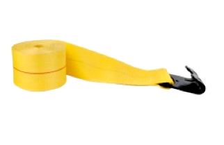 2" Wide Winch Straps with Flat Hook.  Cargo Tie-downs available at Baremotion.com