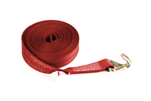 Red winch Straps with wire hook