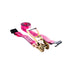 2" SPIN FREE Ratchet Straps with Flat Hook Pink webbing