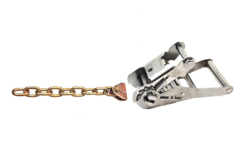 2" Stainless Steel Short Wide Handle Ratchet with Chain end
