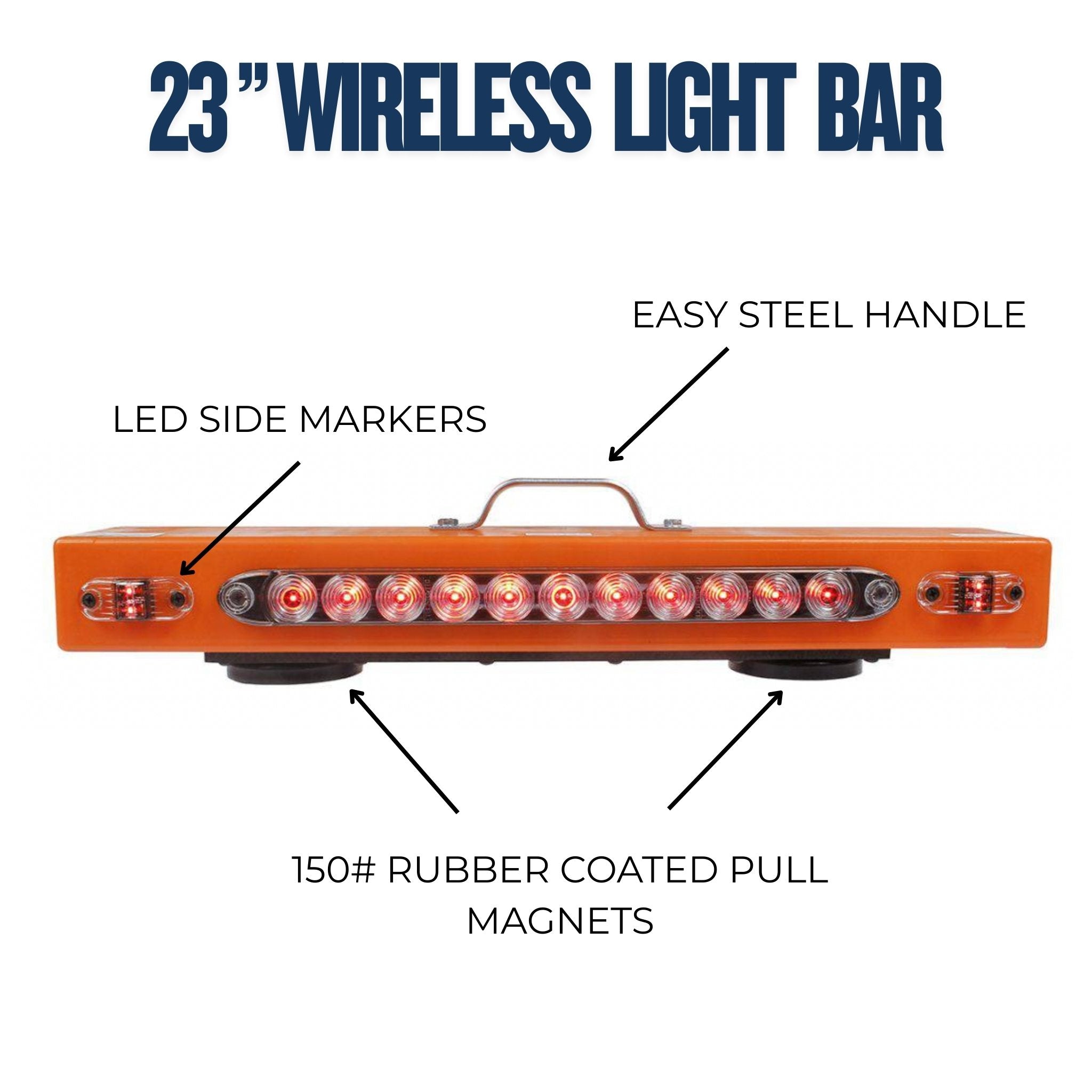 23-inch wireless light bar with features labeled on a white background