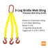 3-Leg Polyester Synthetic Bridle Sling 2-Ply with Sling Hooks