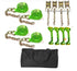 8-Point Diamond Weave Hi-Vis Green Tie Down Kit available at baremotion with Free US shipping