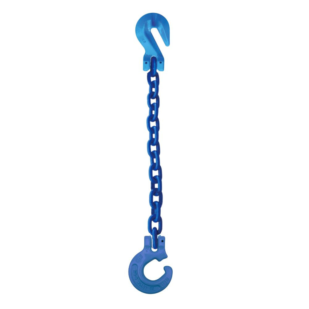 Grade 100 Logging Choker Chain with Grab & Choker Hook.  Blue coated finish.