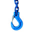 Grade 100 Single Leg Chain Sling with Sling Hooks.  Coated bluefinish