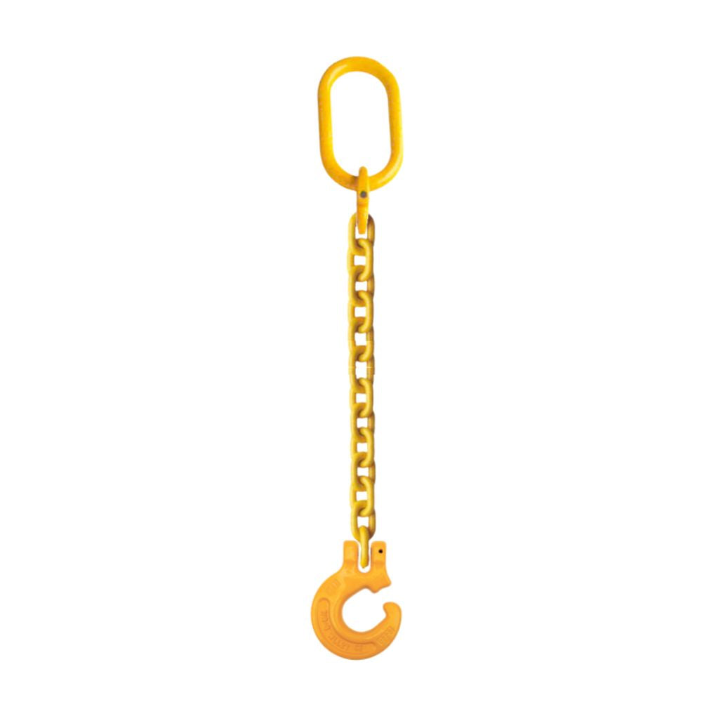 Grade 80 Logging Choker Chain with Master Link.  Coated yellow finish.