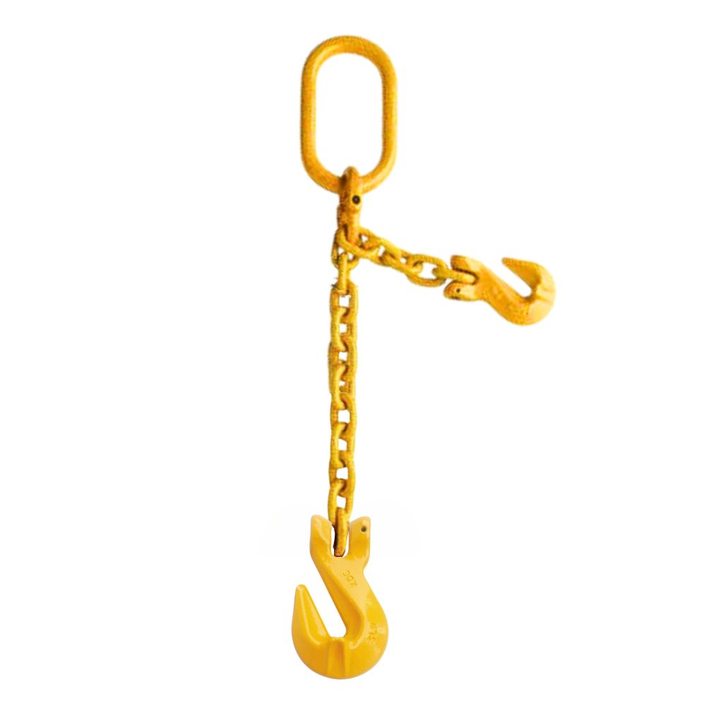 Grade 80 Single 1-Leg adjustable Chain Slings with Clevis Cradle Grab Hook &amp; Master Oblong Link other end.&nbsp;