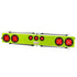 Green light bar with red lights on a white background