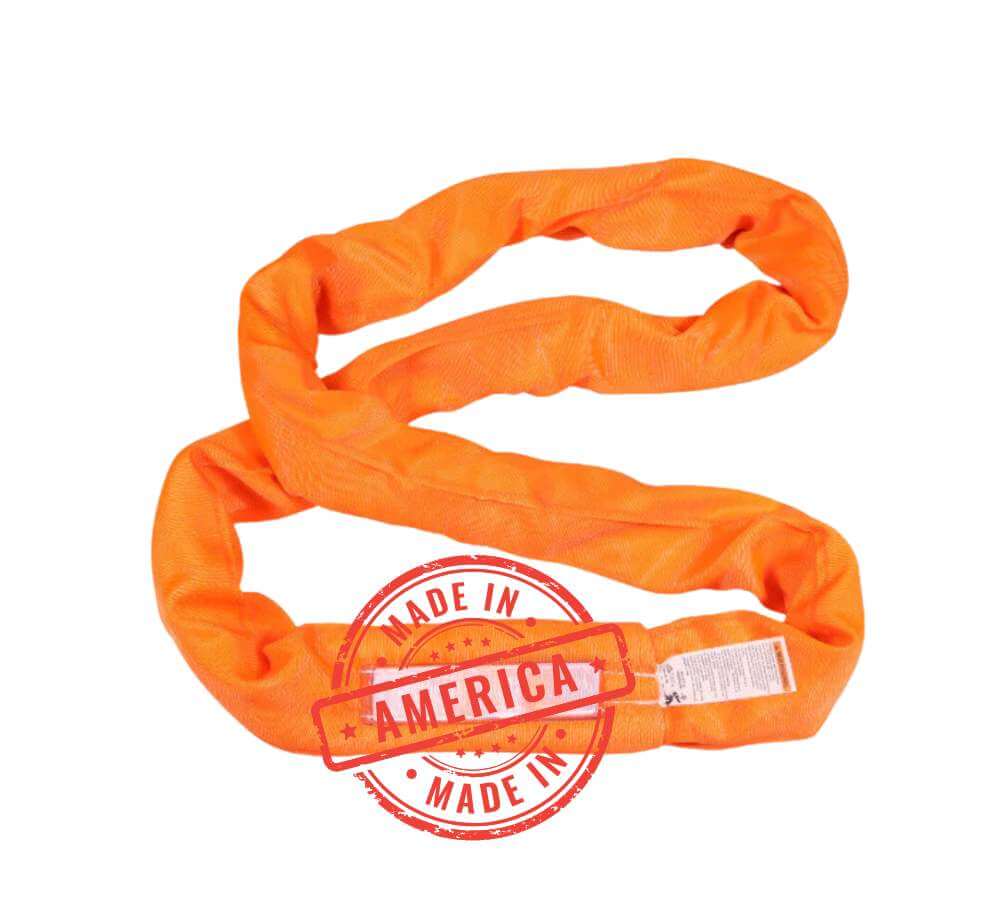 Orange Round Slings for lifting heavy loads