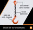 Grade 100 chain sling made in the USA with italian cartec Foundry hook and grab.