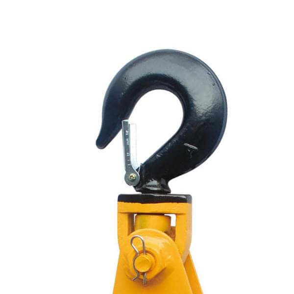 Snatch block with swivel Hook and safety latch