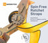 2" SPIN FREE Ratchet Straps with Flat Hooks 8-PACK