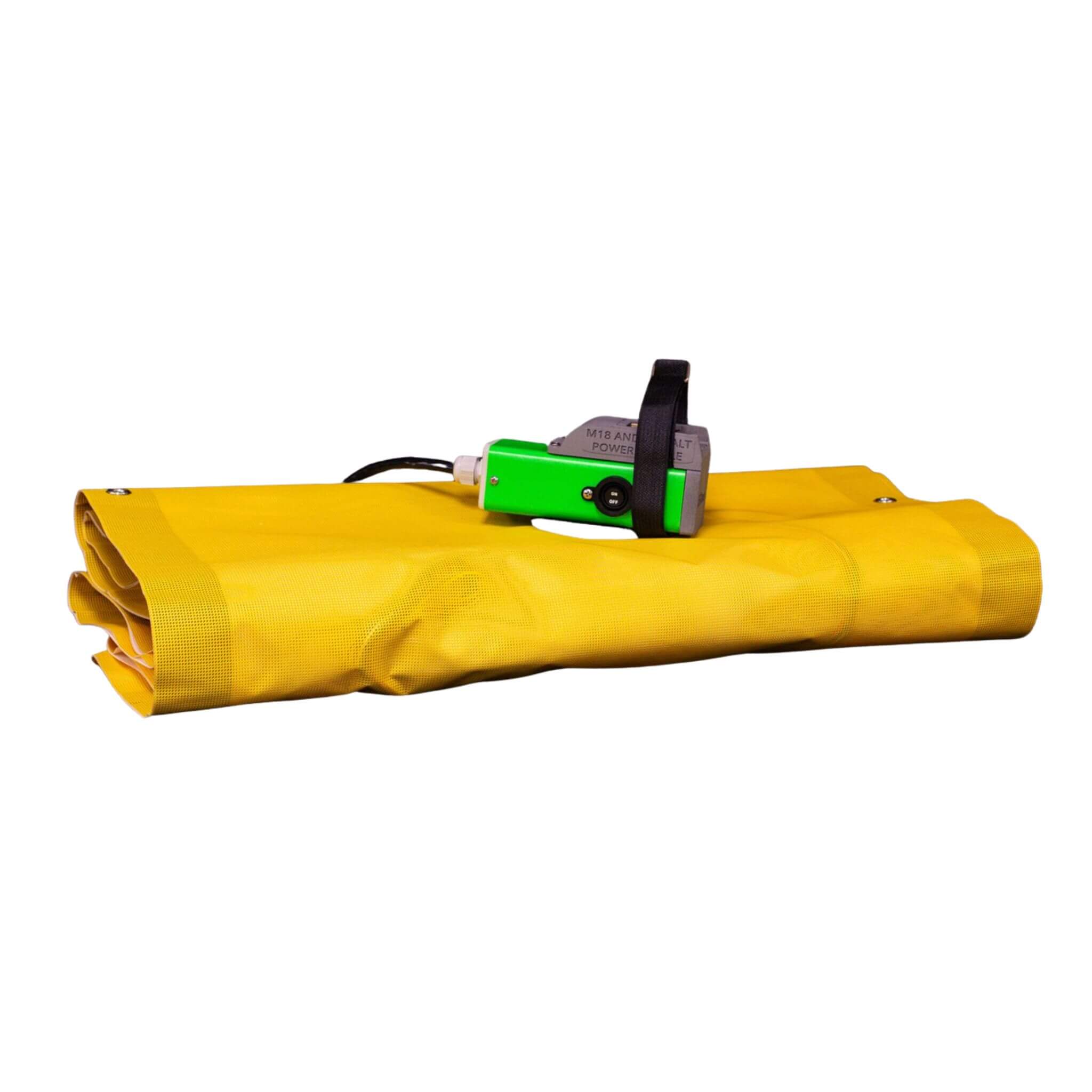 rolled up wireless load banner with external battery system 