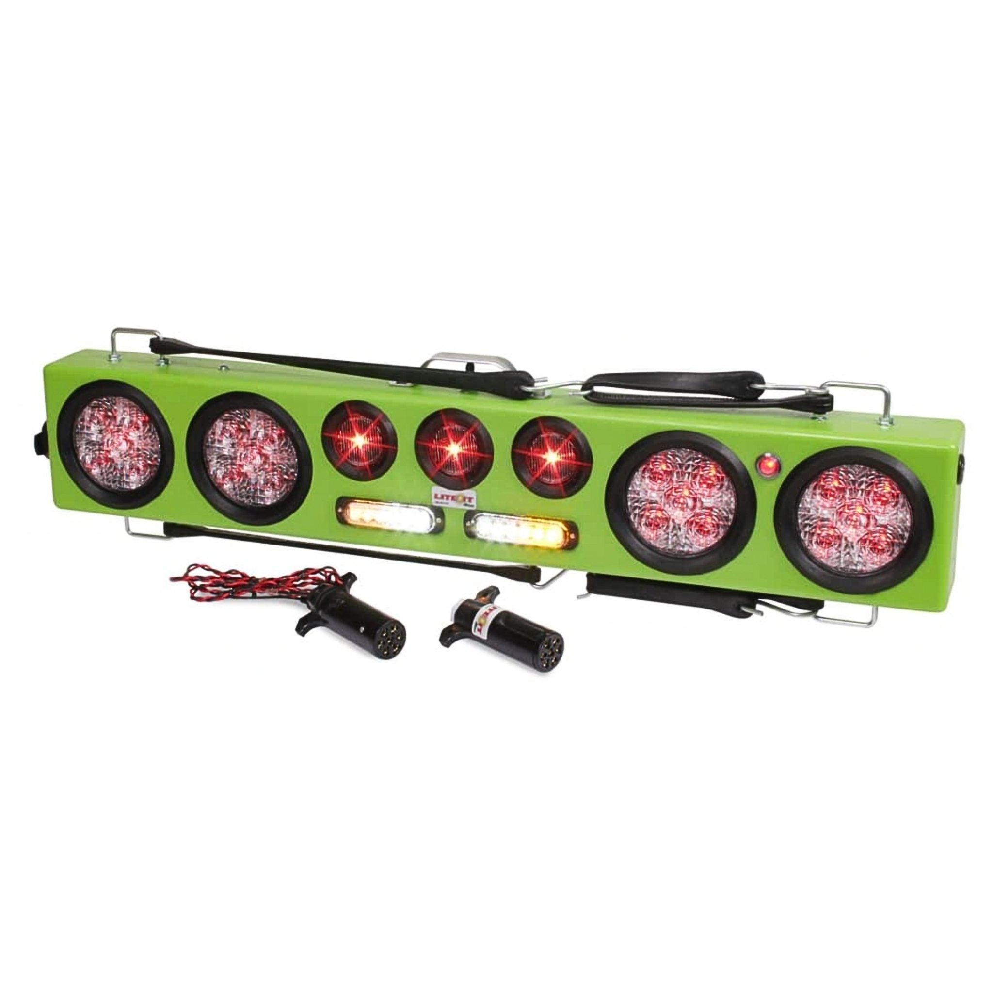 36″ Lite-It Wireless Light Bar with Amber & White Strobes. Green case