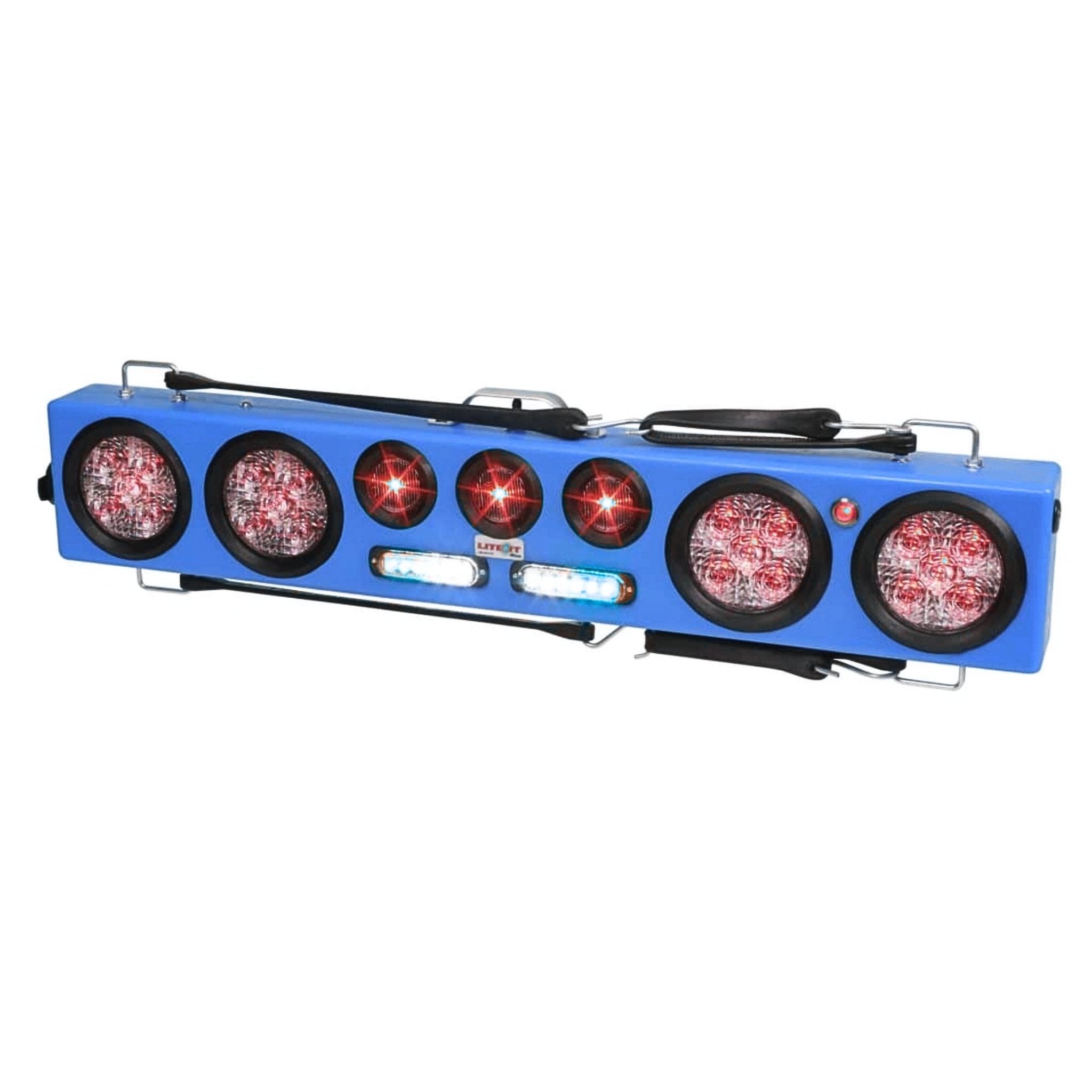 36″ Lite-It Wireless Light Bar with Amber & White Strobes Blue case