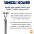Turnbuckle mechanism with text explaining its function on a white background and a baremotion logo