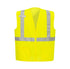 Yellow safety vest with reflective stripes on a white background.  Portwest UC495 Economy Hi-Vis Mesh External Pocket Vest