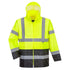 For maximum visibility, safety, and dryness during inclement weather, this lightweight, stylish two-tone jacket is an ideal choice!   hi-vis rainwear available at Baremotion