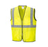 Yellow safety vest with reflective stripes on a white background.  Hi-Vis vest Portwest US380