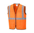 Orange safety vest with reflective stripes on a white background.  Portwest US380