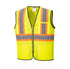 Yellow safety vest with reflective stripes on a white background.  Portwest US381 Frisco Hi-Vis Mesh Executive Vest