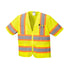 Yellow safety vest with reflective stripes on a white background.  Portwest US383 Augusta Hi-Vis Contrast Executive Vest