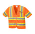 Orange safety vest with reflective stripes on a white background.  Portwest US383 Augusta Hi-Vis Contrast Executive Vest