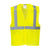 Yellow safety vest with reflective stripes on a white background.  Portwest US384 Economy Hi-Vis Breakaway Safety Vest