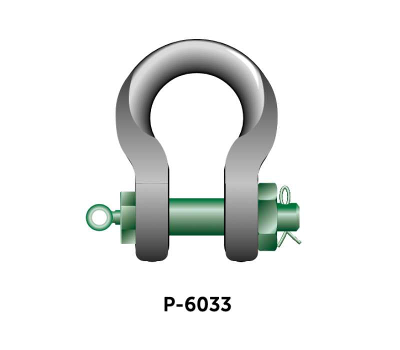 Van Beest Green Pin P-6033 Bolt Type Wide Body Sling Shackle