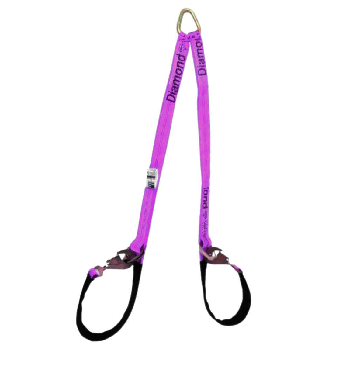 Securely tow and transport luxury vehicles with this tough axle v-bridle car carrier tie-down strap!  Made with thick Purple Diamond Weave webbing these straps help reduce damage to the under carriage of vehicle.