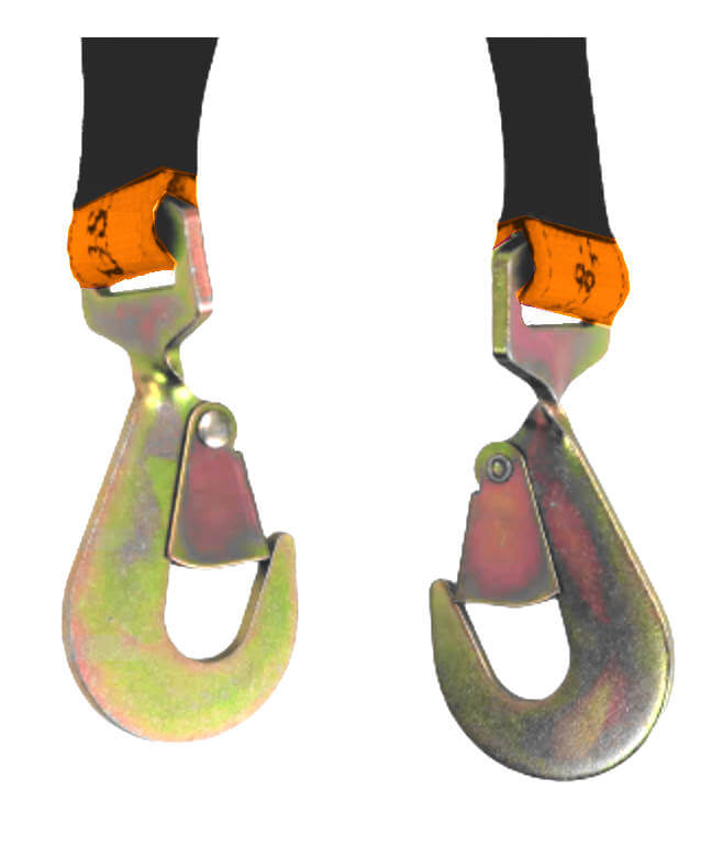 Axle v-bridle strap comes with twisted snap hooks