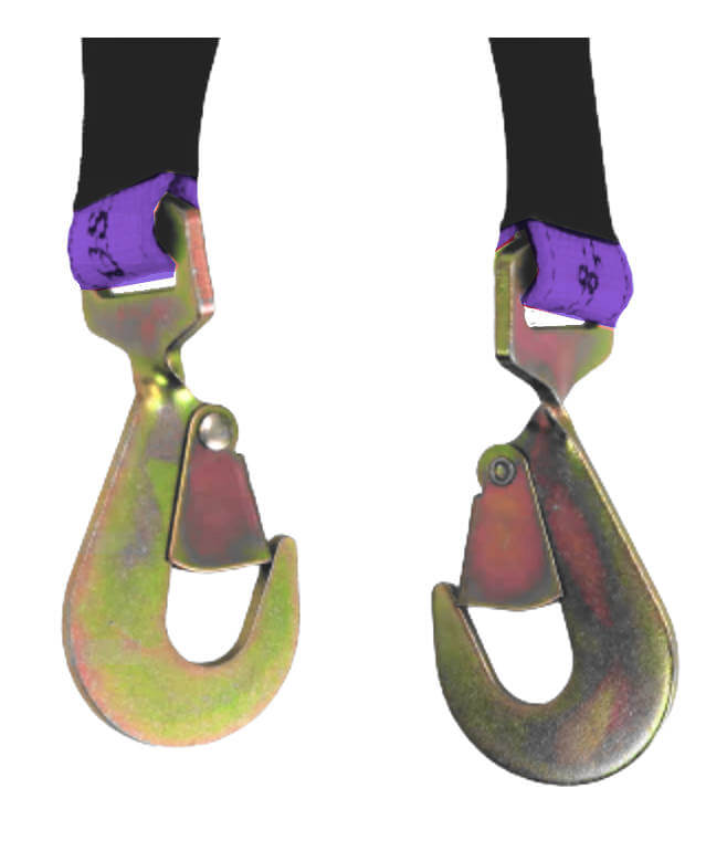 Axle v-bridle strap comes with twisted snap hooks