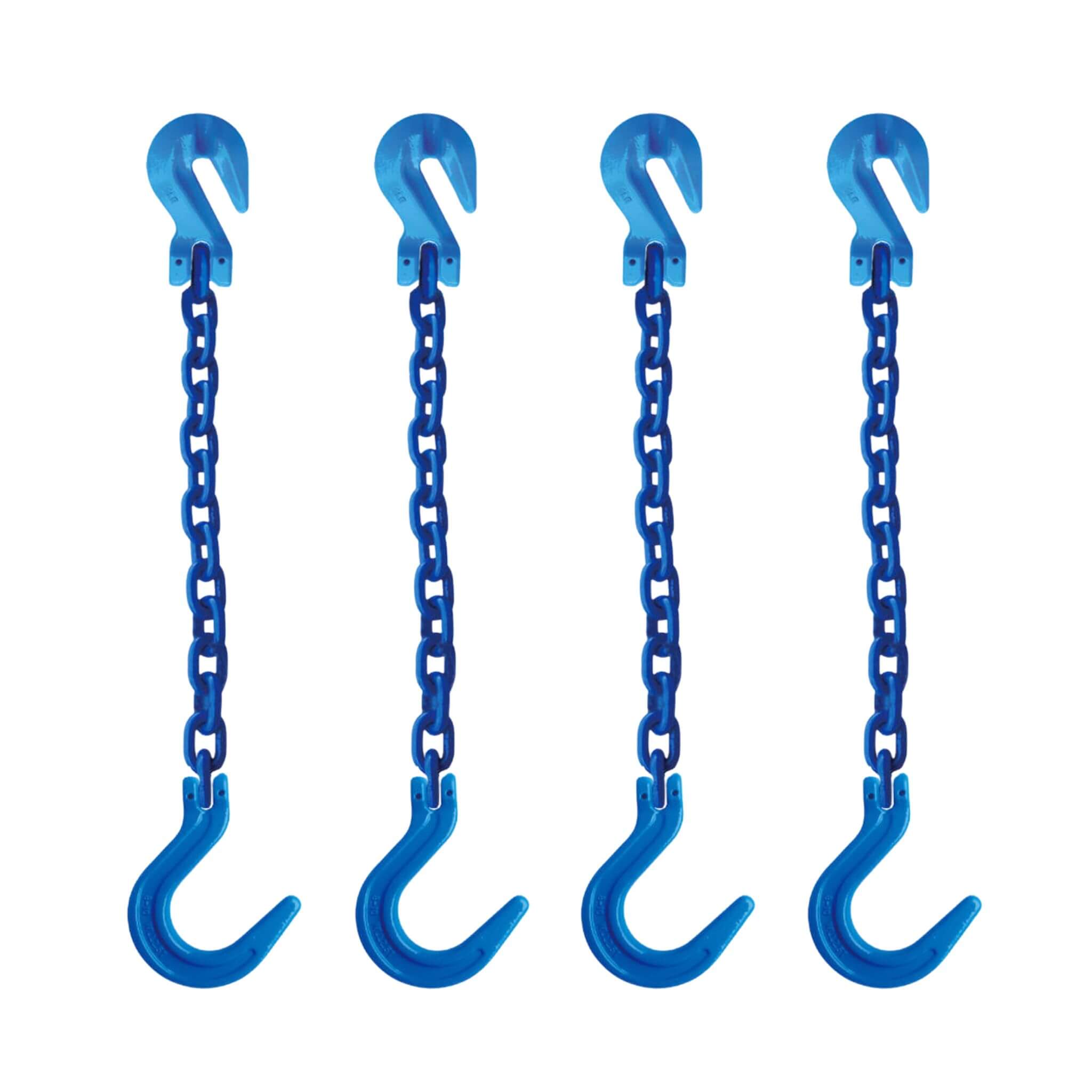 3/8" Grade 100 Blue Chains SGF | Grab & Foundry Hook 4-Pack