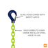 Grade 100 hi-vis chain with sling hook latch
