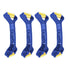 4 pack of blue dog bone tie down straps used in the towing 8-point system to secure vehicles during transport.